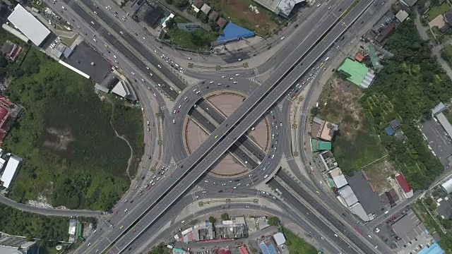 timelapse zoom在大回旋处，十字路口，曼谷，泰国，4k时间间隔视频素材