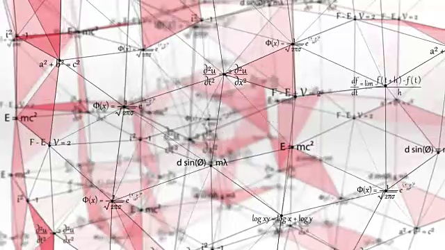 白底连接网络的数学物理公式，技术概念视频下载