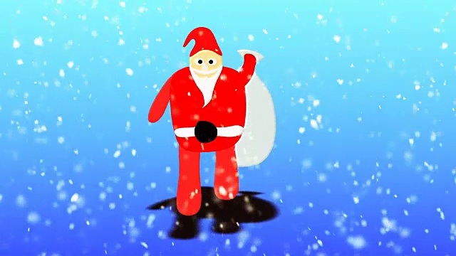 4k圣诞老人与礼品袋行走-可循环视频素材