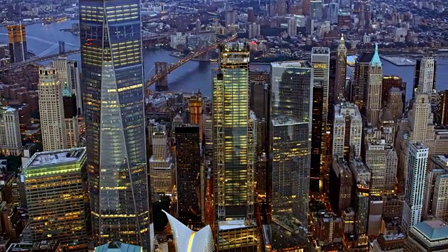 空中曼哈顿黄昏视频素材