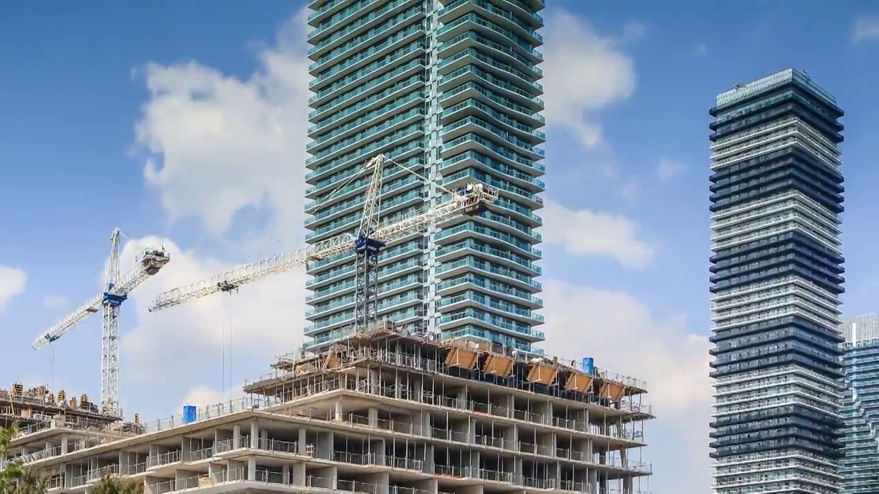 建筑工地及住宅高层建筑视频素材