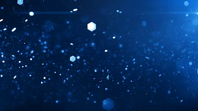 4k散焦粒子背景(深蓝色)-循环视频素材