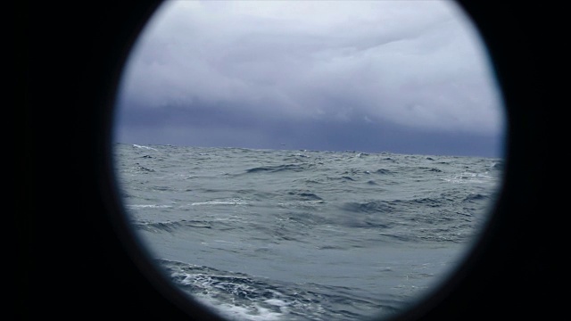 暴风雨,舷窗,海洋,窗户视频素材