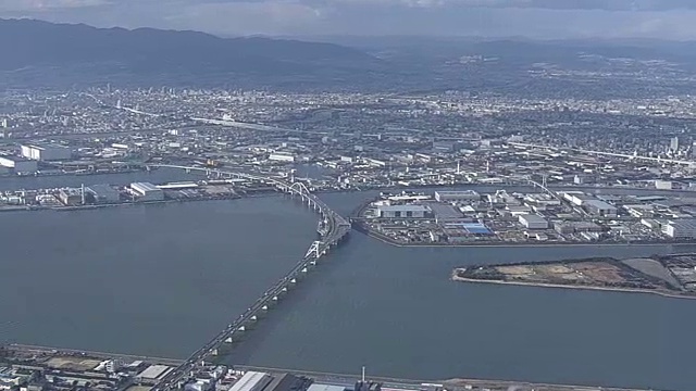 航空，日本，amagaki面向大阪湾视频下载