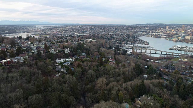 北湖联盟航空景观西雅图华盛顿视频下载