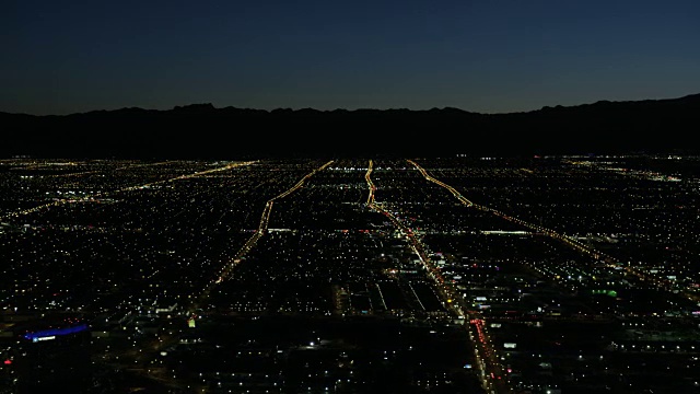 航空照明夜景住宅郊区拉斯维加斯视频下载