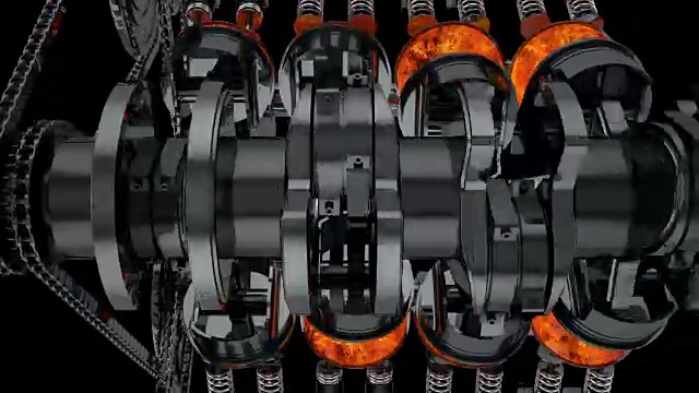 V8引擎动画-不同的摄像机角度视频素材