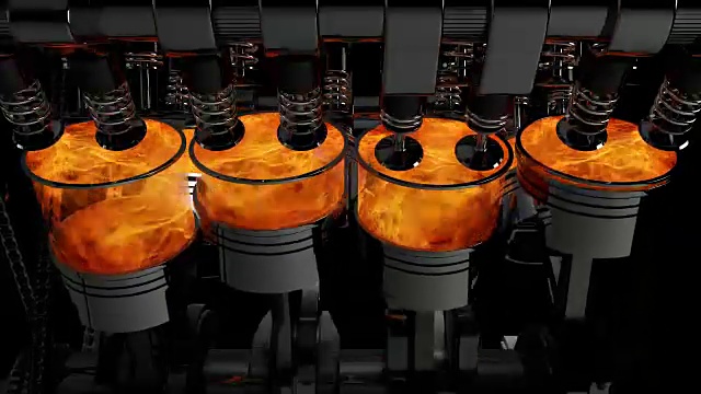 工作V8引擎动画-循环视频素材