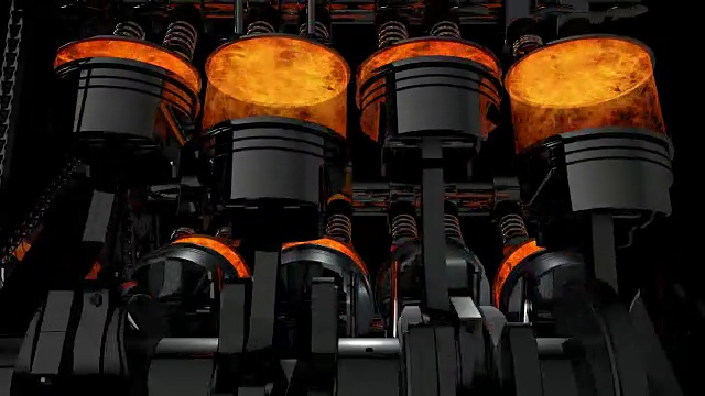关闭工作V8引擎动画-循环视频素材