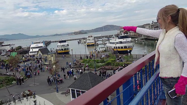 旧金山-游客参观渔人码头视频素材