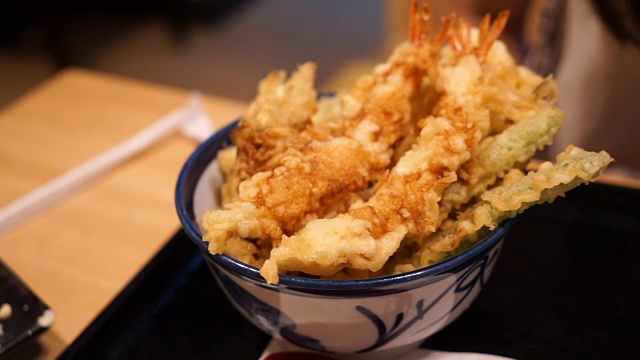 虾，天妇罗，日本料理视频下载