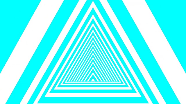 无缝循环灯霓虹蓝白三角形形状抽象动画背景催眠隧道风格。视频下载