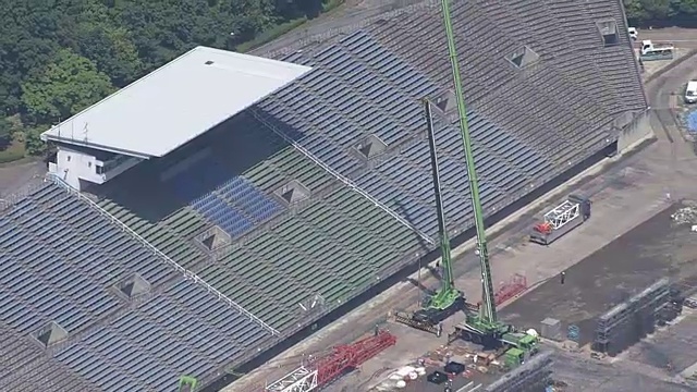正在建设中的熊谷橄榄球体育场，日本视频素材
