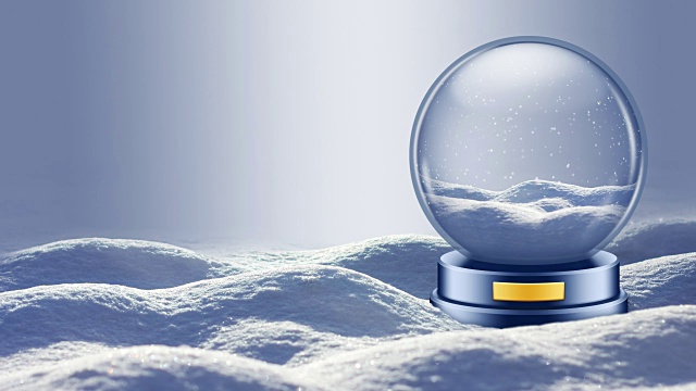 冬季景观上的雪花玻璃球视频素材