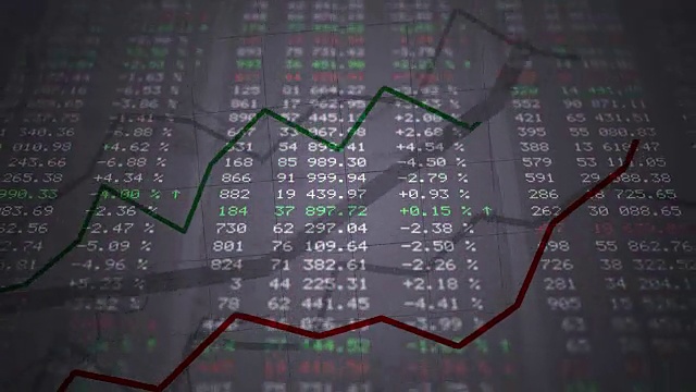 股票市场。数据和数字在变化。循环动画。视频素材