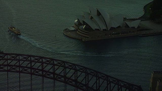 悉尼歌剧院日出鸟瞰图视频素材