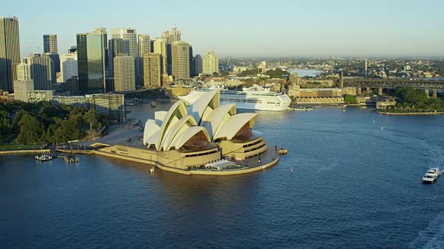 空中城市景观在日出的悉尼澳大利亚视频素材