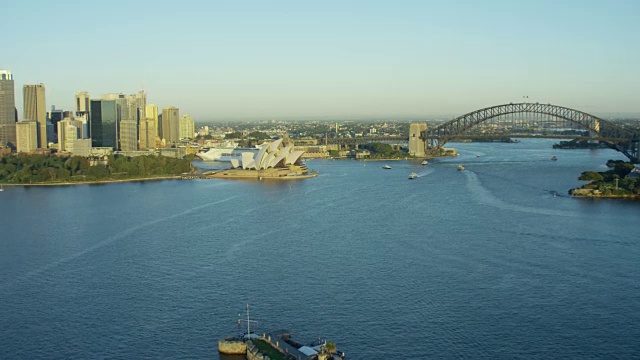 丹尼森堡和悉尼港鸟瞰图视频素材