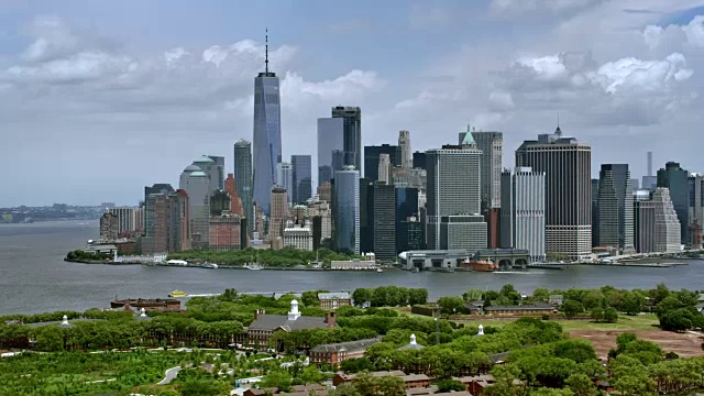 空中总督岛和曼哈顿下城视频素材