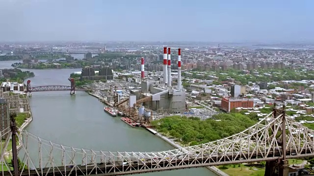 空中接近纽约鸦林发电厂视频素材