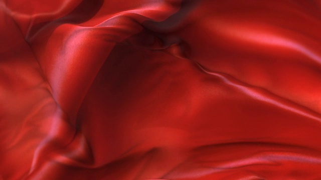 红布或丝质旗帜迎风飘扬，呈缓慢的环状视频素材