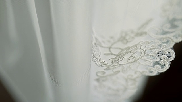 婚礼面纱的细节视频素材