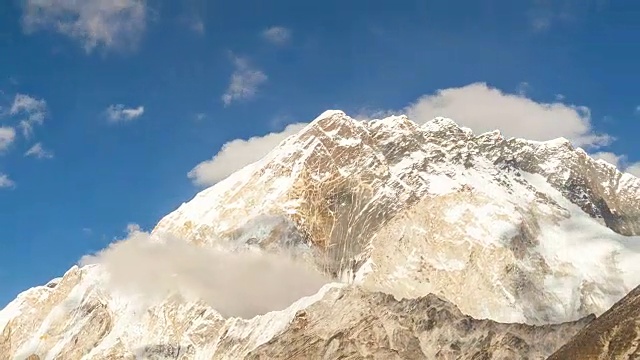 尼泊尔喜马拉雅山珠穆朗玛峰地区Nuptse的时间推移视频素材