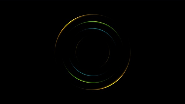 彩色霓虹发光的圆圈抽象视频动画视频素材
