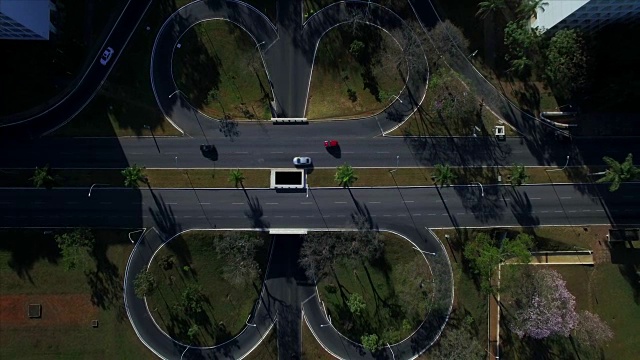 巴西利亚十字路口上空的高空视频素材