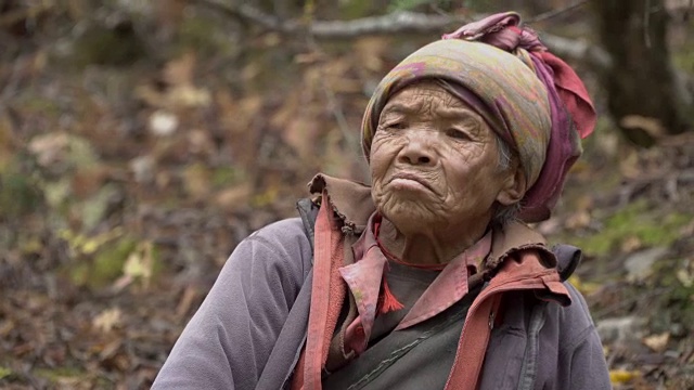一位老妇人的肖像视频素材