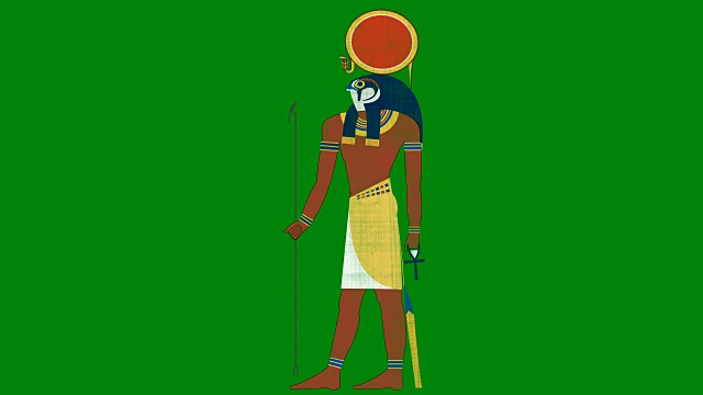 埃及太阳神拉在一个绿色的屏幕背景视频下载