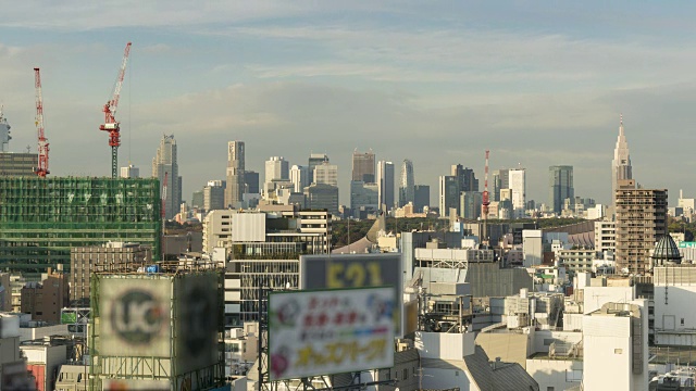 从涩谷白天的东京天际线视频素材