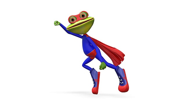 3D动画快乐的超级青蛙阿尔法通道视频下载