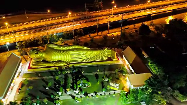 4K俯卧佛像鸟瞰图，Wat Laem Pho, Songkhla，泰国视频素材