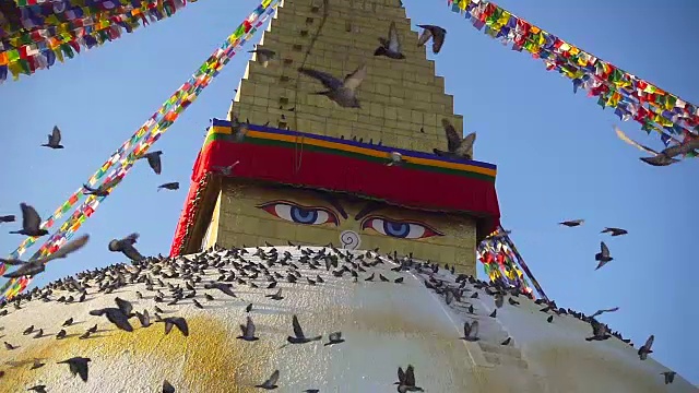 博德纳斯塔在加德满都山谷，尼泊尔视频下载