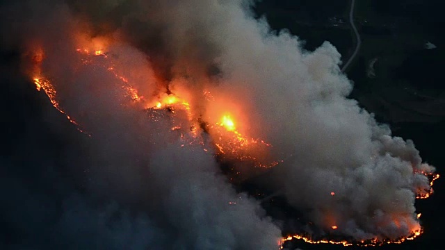 森林火灾，鸟瞰图视频下载