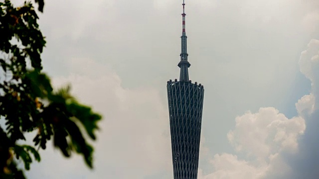 阳光日广州市著名的广东塔超过4k时间跨度中国视频下载