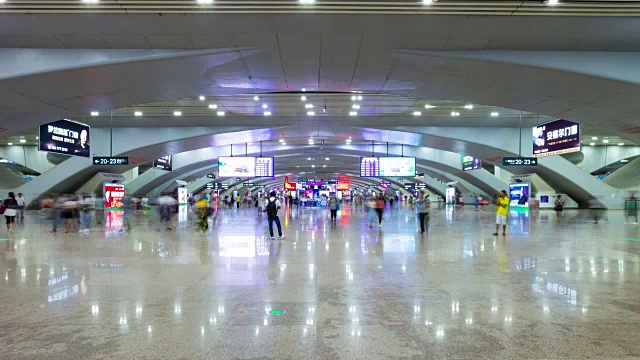 广州市火车站大厅全景4k时间跨度中国视频素材