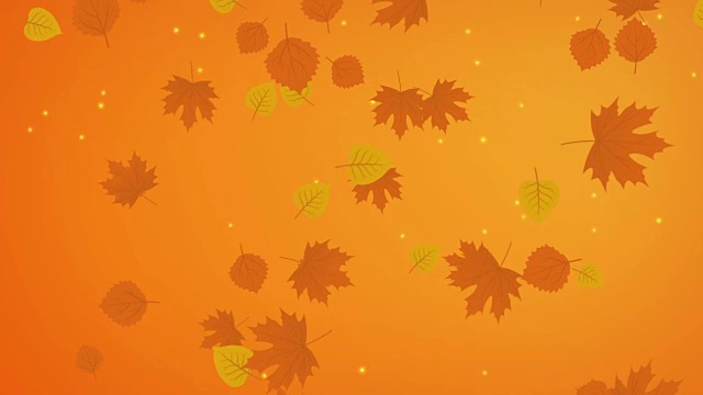 秋天的背景是黄色的落叶视频素材