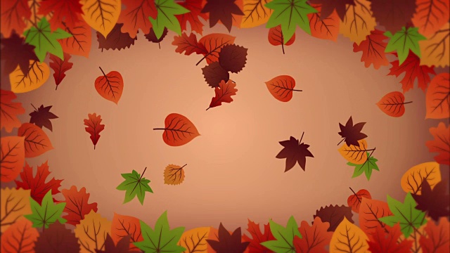 秋天的背景与落叶视频素材