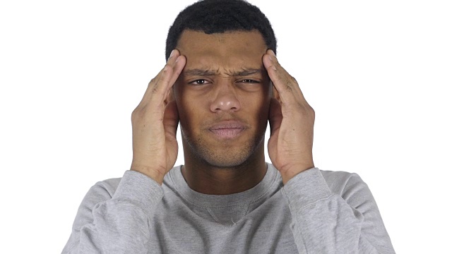 非裔美国人的肖像手势头痛，压力视频素材