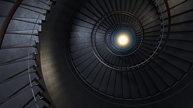 圆的旋转楼梯。视频素材