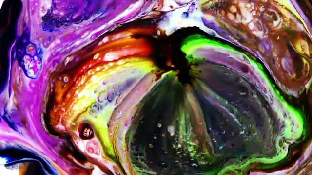 彩色混沌墨在液体湍流运动中扩散视频素材