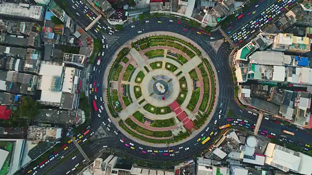 交通环岛鸟瞰图视频素材