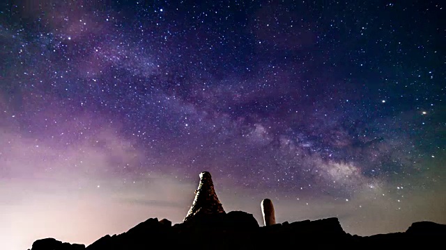 汉白山上空的银河和星场视频下载