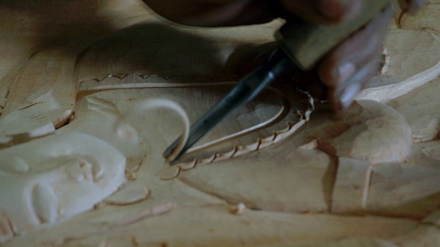 斯里兰卡雕刻的详细镜头视频下载