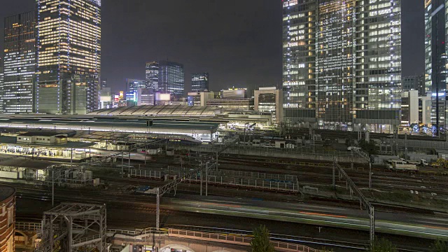 东京火车站夜间时间流逝视频下载