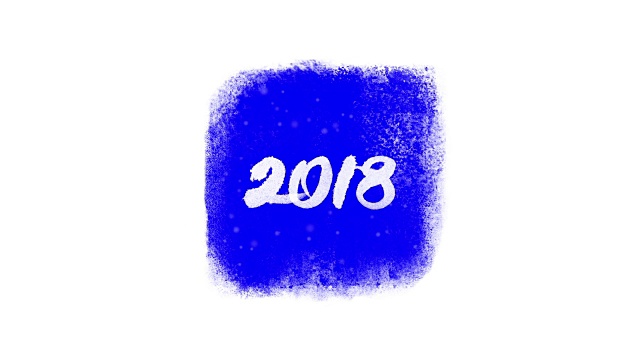 2018年用蓝色的色彩，冰冻的窗户里的雪书法视频下载
