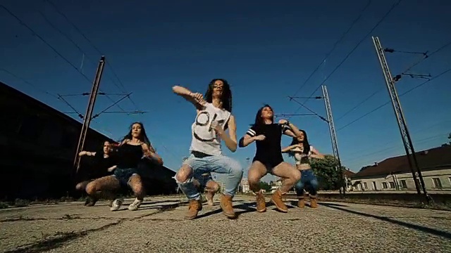 嘻哈舞蹈组，摄影视频素材