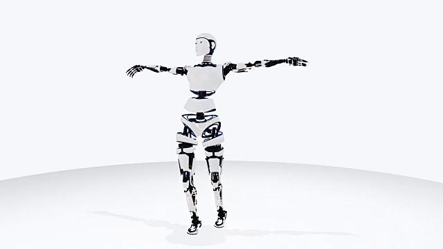 性感的机器人机器人女人跳舞。科幻风格的机器人女孩。可爱的机器人的女人。CG动画。视频素材